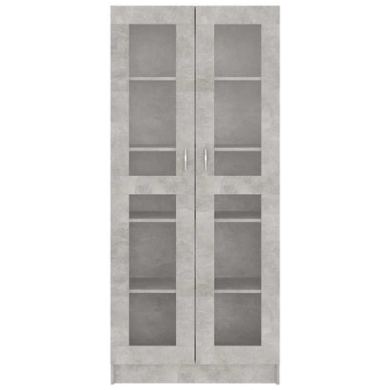 Vitrinskåp betonggrå 82,5x30,5x185 cm konstruerat trä