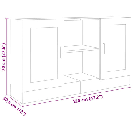 Skänk vit 120x30,5x70 cm konstruerat trä