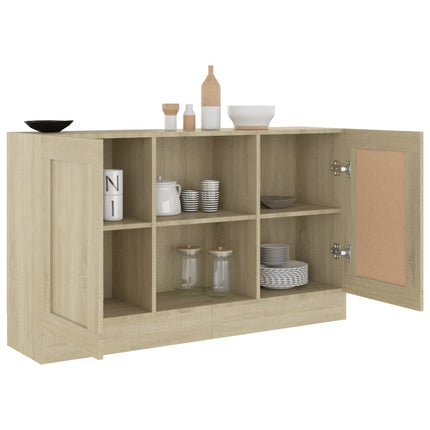 Skänk sonoma-ek 120x30,5x70 cm konstruerat trä