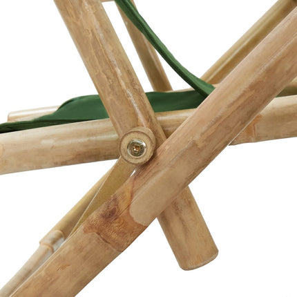 Reclinerstol grön bambu och tyg