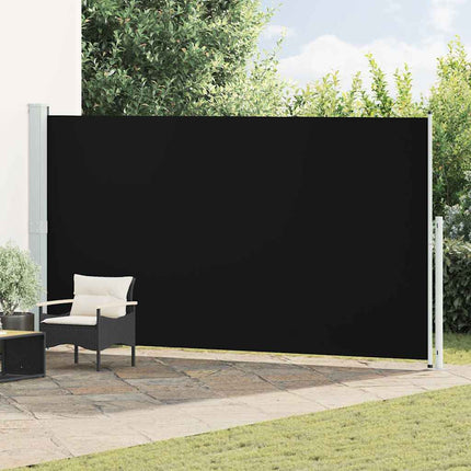 Infällbar sidomarkis 200x500 cm svart