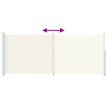 Infällbar sidomarkis 200x500 cm gräddvit