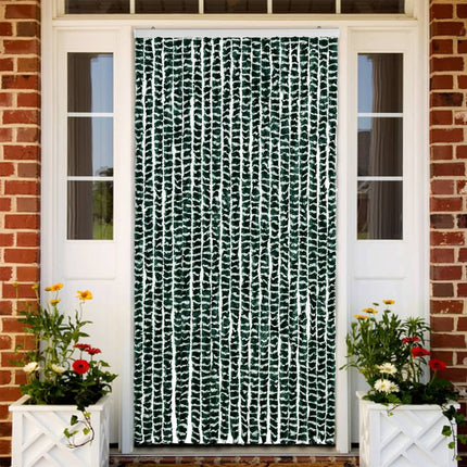 Insektsdraperi grön och vit 90x220 cm chenille