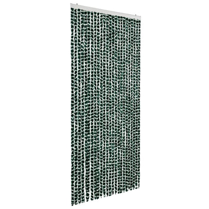 Insektsdraperi grön och vit 100x220 cm chenille