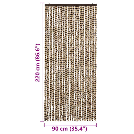 Insektsdraperi beige och brun 90x220 cm chenille
