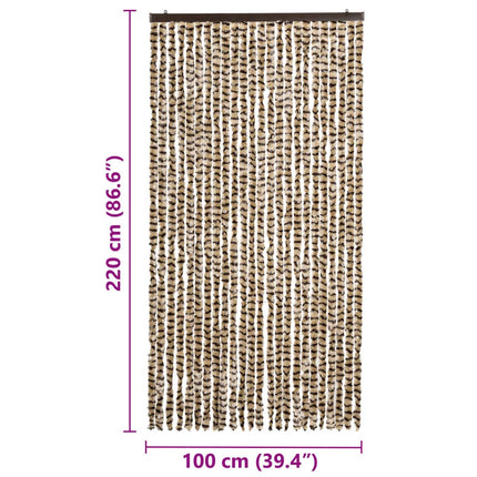 Insektsdraperi beige och brun 100x220 cm chenille