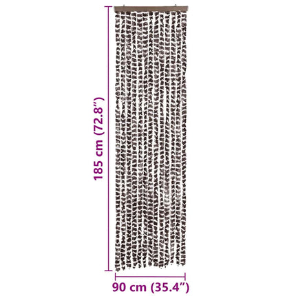 Insektsdraperi brun och vit 56x185 cm chenille