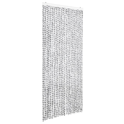 Insektsdraperi ljusgrå och mörkgrå 100x220 cm chenille