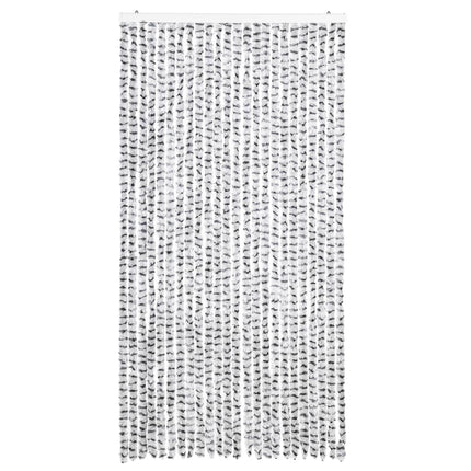 Insektsdraperi ljusgrå och mörkgrå 100x220 cm chenille