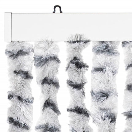 Insektsdraperi ljusgrå och mörkgrå 100x220 cm chenille