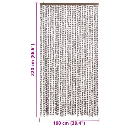 Insektsdraperi taupe och vit 100x220 cm chenille