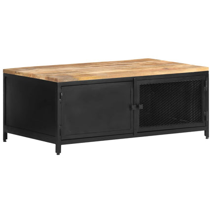 Soffbord 90x50x37 cm massivt grovt mangoträ