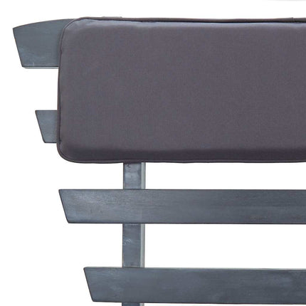Trädgårdsbänk med dynor 2-i-1 190 cm grå massivt akaciaträ