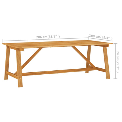 Trädgårdsbord 206x100x74 cm massivt akaciaträ
