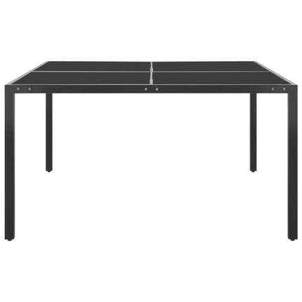 Trädgårdsbord antracit 130x130x72 cm stål och glas