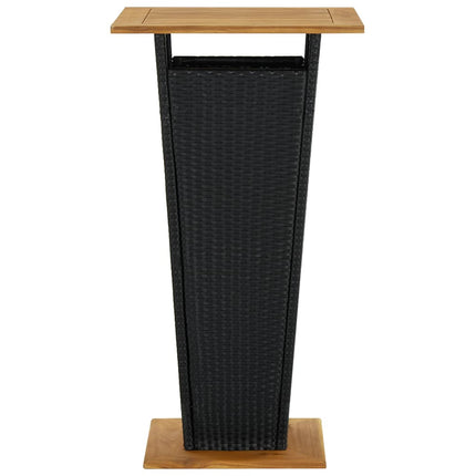 Barbord svart 60x60x110 cm konstrotting och massivt akaciaträ