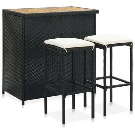 Bargrupp 3 delar konstrotting svart