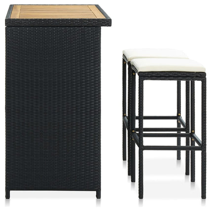 Bargrupp 3 delar konstrotting svart