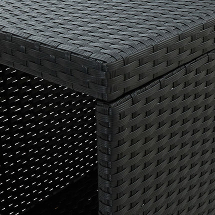 Barbord med förvaringshyllor svart 120x60x110 cm konstrotting
