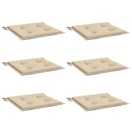Stolsdynor 6 st beige 40x40x4 cm oxfordtyg
