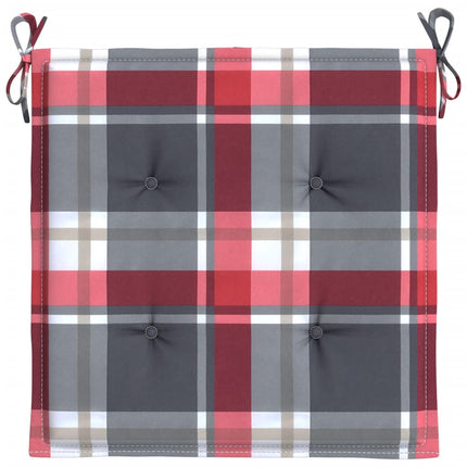 Stolsdynor 6 st rödrutig 40x40x4 cm oxfordtyg