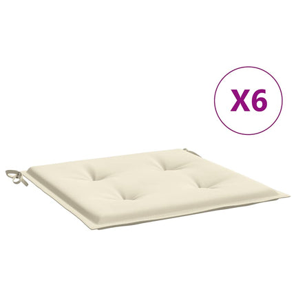 Stolsdynor 6 st gräddvit 50x50x2 cm oxfordtyg