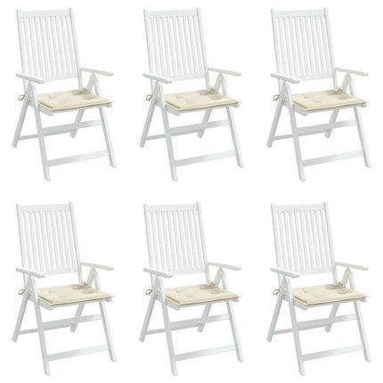 Stolsdynor 6 st gräddvit 50x50x2 cm oxfordtyg