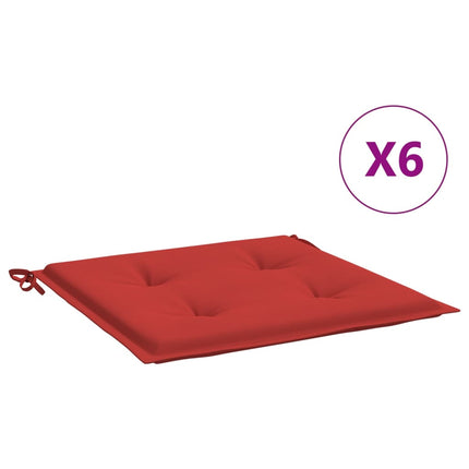 Stolsdynor 6 st röd 50x50x4 cm oxfordtyg