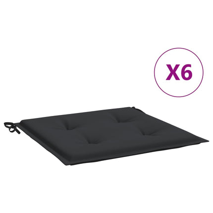Stolsdynor 6 st svart 50x50x4 cm oxfordtyg