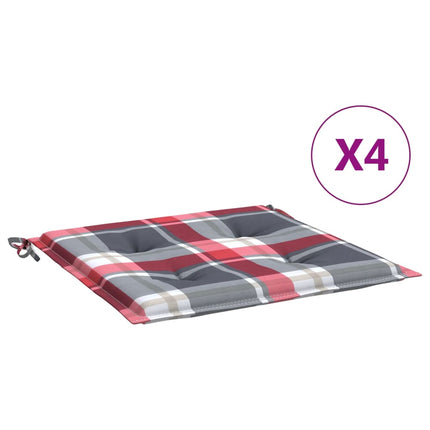 Stolsdynor 4 st rödrutig 50x50x4 cm oxfordtyg