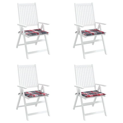 Stolsdynor 4 st rödrutig 50x50x4 cm oxfordtyg