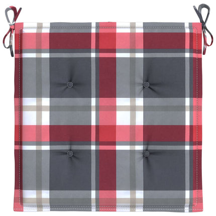 Stolsdynor 4 st rödrutig 50x50x4 cm oxfordtyg
