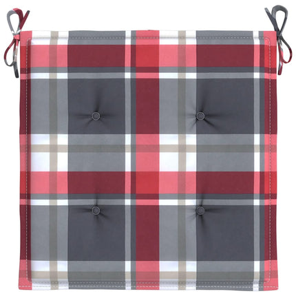 Stolsdynor 6 st rödrutig 50x50x4 cm oxfordtyg