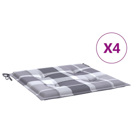 Stolsdynor 4 st grårutig 50x50x4 cm oxfordtyg