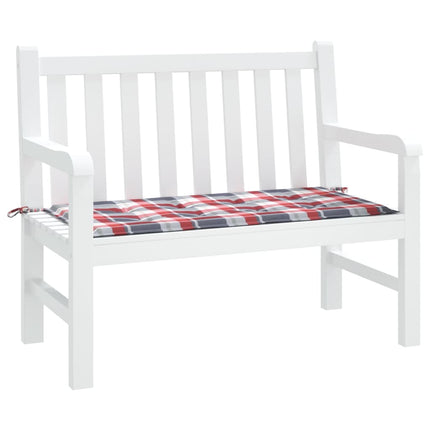 Bänkdyna för trädgården rödrutig 100x50x3 cm oxfordtyg