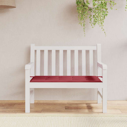 Bänkdyna för trädgården vinröd 120x50x4 cm oxfordtyg