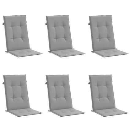 Stolsdynor 6 st grå 120x50x3 cm tyg