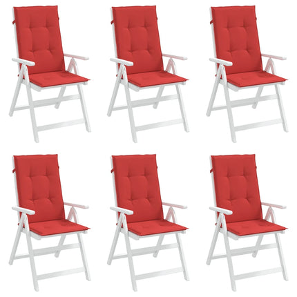 Stolsdynor 6 st röd 120x50x3 cm tyg