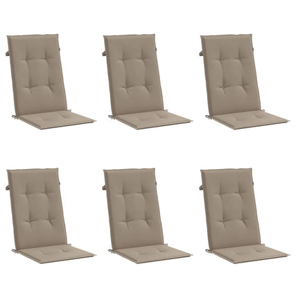 Stolsdynor 6 st taupe 120x50x3 cm tyg