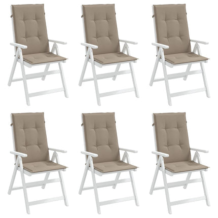Stolsdynor 6 st taupe 120x50x3 cm tyg