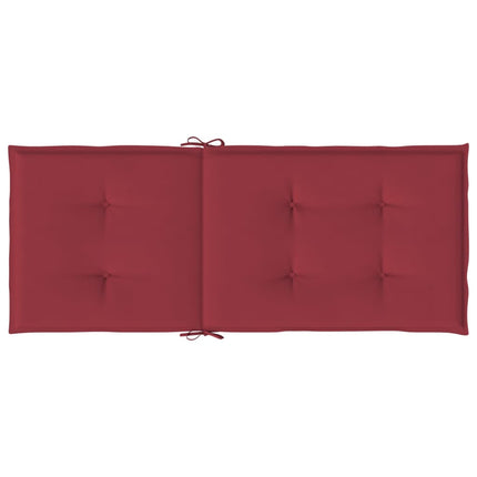 Stolsdynor 2 st vinröd 120x50x3 cm tyg