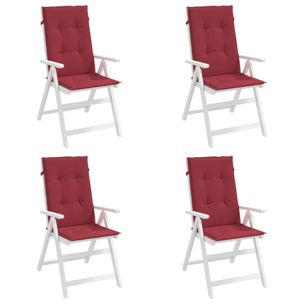 Stolsdynor 4 st vinröd 120x50x3 cm tyg