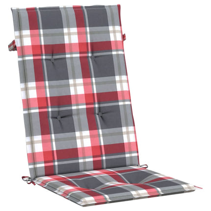 Stolsdynor 2 st rödrutig 120x50x3 cm tyg