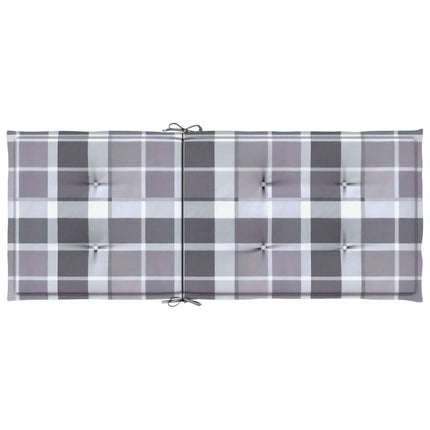 Stolsdynor 6 st grårutig 120x50x3 cm tyg