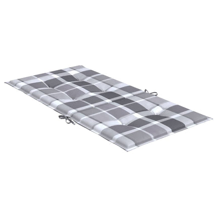 Stolsdynor 2 st grårutig 100x50x3 cm oxfordtyg