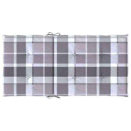 Stolsdynor 2 st grårutig 100x50x3 cm oxfordtyg