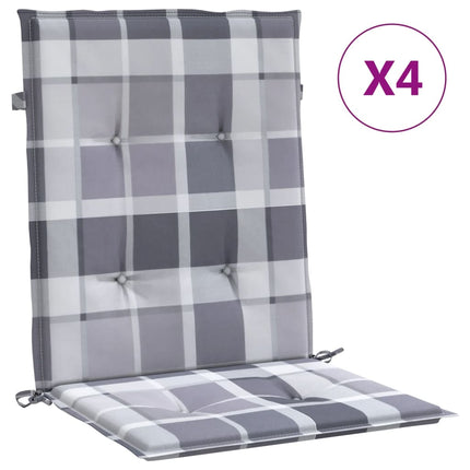 Stolsdynor 4 st grårutig 100x50x3 cm oxfordtyg