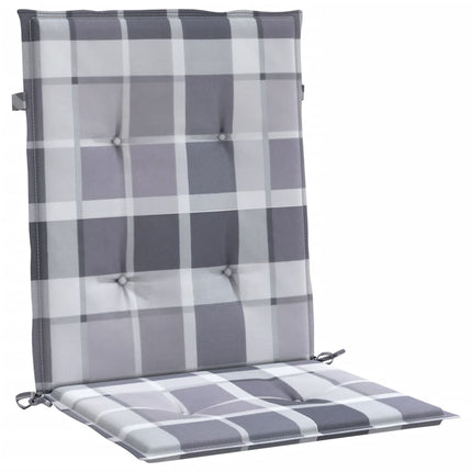 Stolsdynor 4 st grårutig 100x50x3 cm oxfordtyg