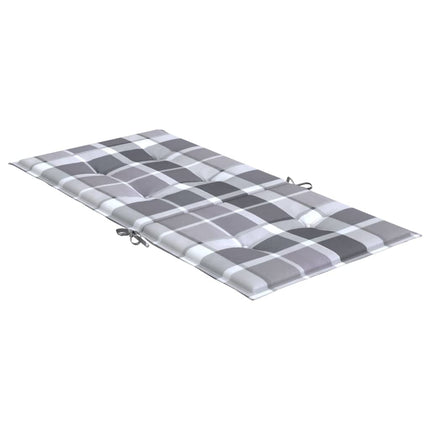 Stolsdynor 4 st grårutig 100x50x3 cm oxfordtyg