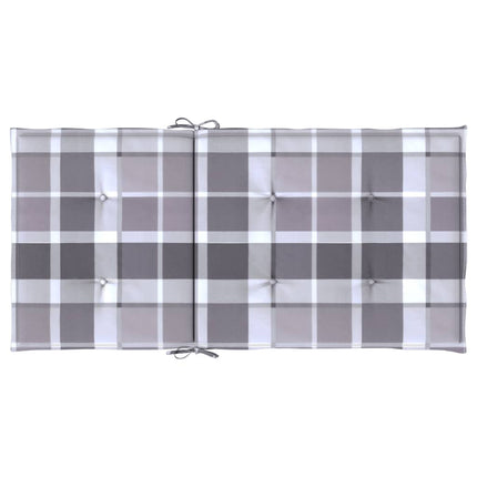 Stolsdynor 4 st grårutig 100x50x3 cm oxfordtyg